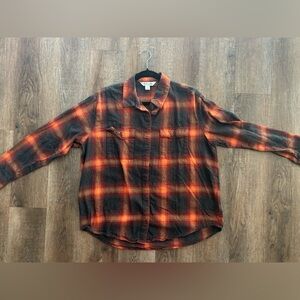 Orange and Black Plaid Flannel